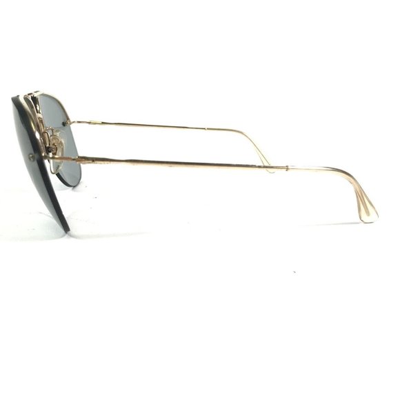 Vintage Aviators Sunglasses Gold Wire Frames with Blue Lenses Oversize Italy - Picture 5 of 8